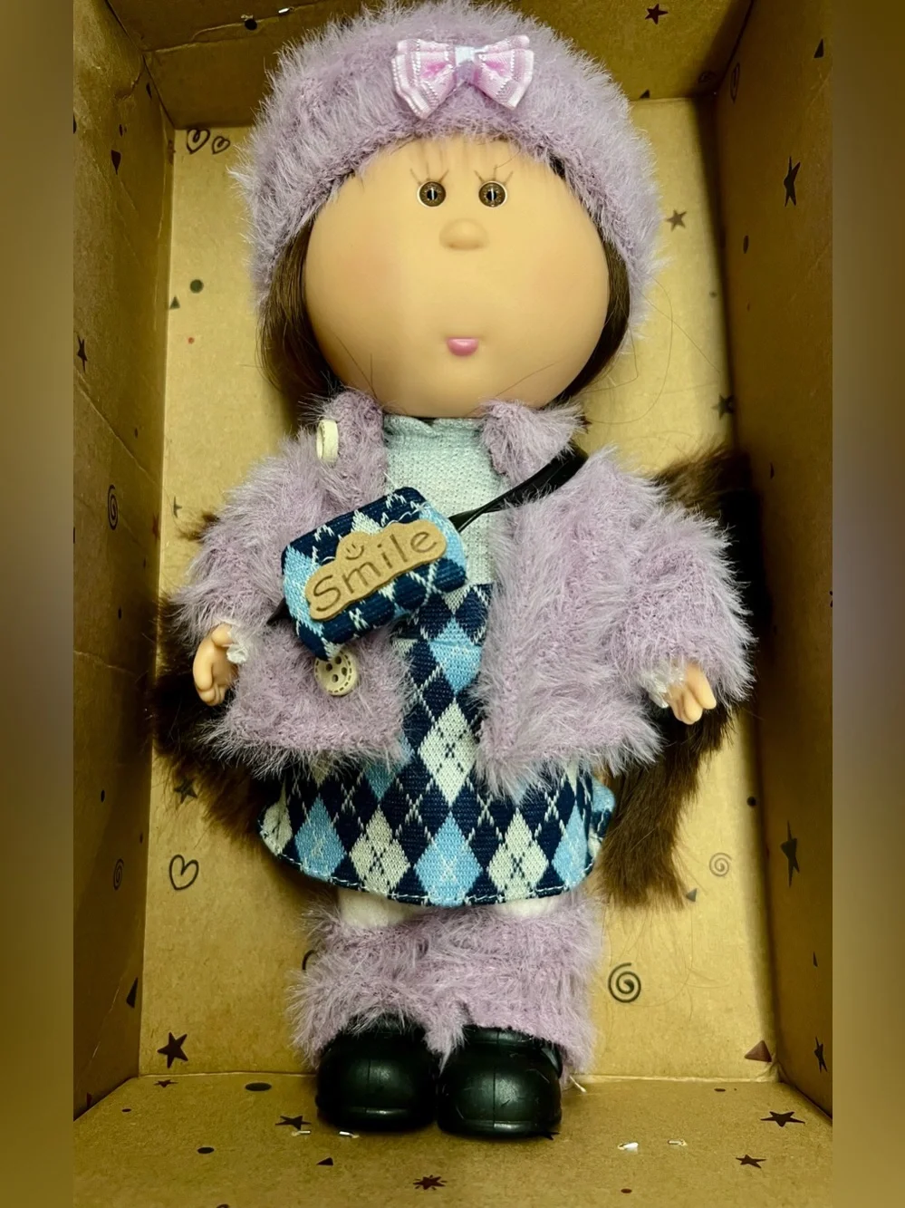 New, Mia Potato Doll 8”, 20 cm, 1/8 Scale in Lilac Outfit